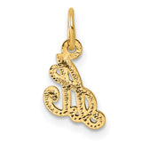 14KY Script Letter A Initial Charm
