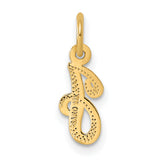 14KY Script Letter J Initial Charm
