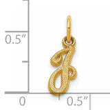 14KY Script Letter J Initial Charm