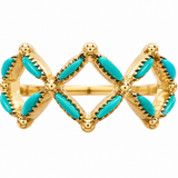 Estate 14k Yellow Gold Turquoise Ring
