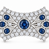 14 karat, white gold, genuine sapphire, genuine diamond, ladies fashion ring
