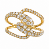 Estate 14k Yellow Gold Diamond Intertwined Ring