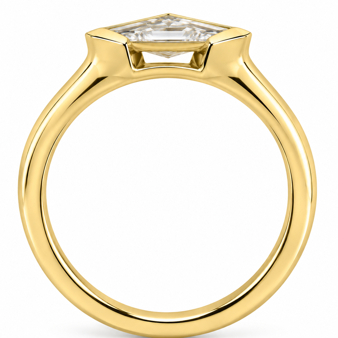 Lozenge Bezel Set Engagement Ring