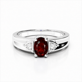 14k White Gold Garnet Ring
