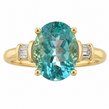 Estate 14k Yellow Gold Blue Tourmaline Statement Ring