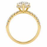 Pear Hidden Halo Engagement Ring
