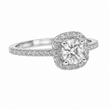 Estate 14k White Gold Diamond Halo Ring