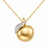 Estate 14k Two-Tone Diamond Apple Necklace