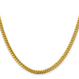 14k 4.25mm Solid Miami Cuban Chain
