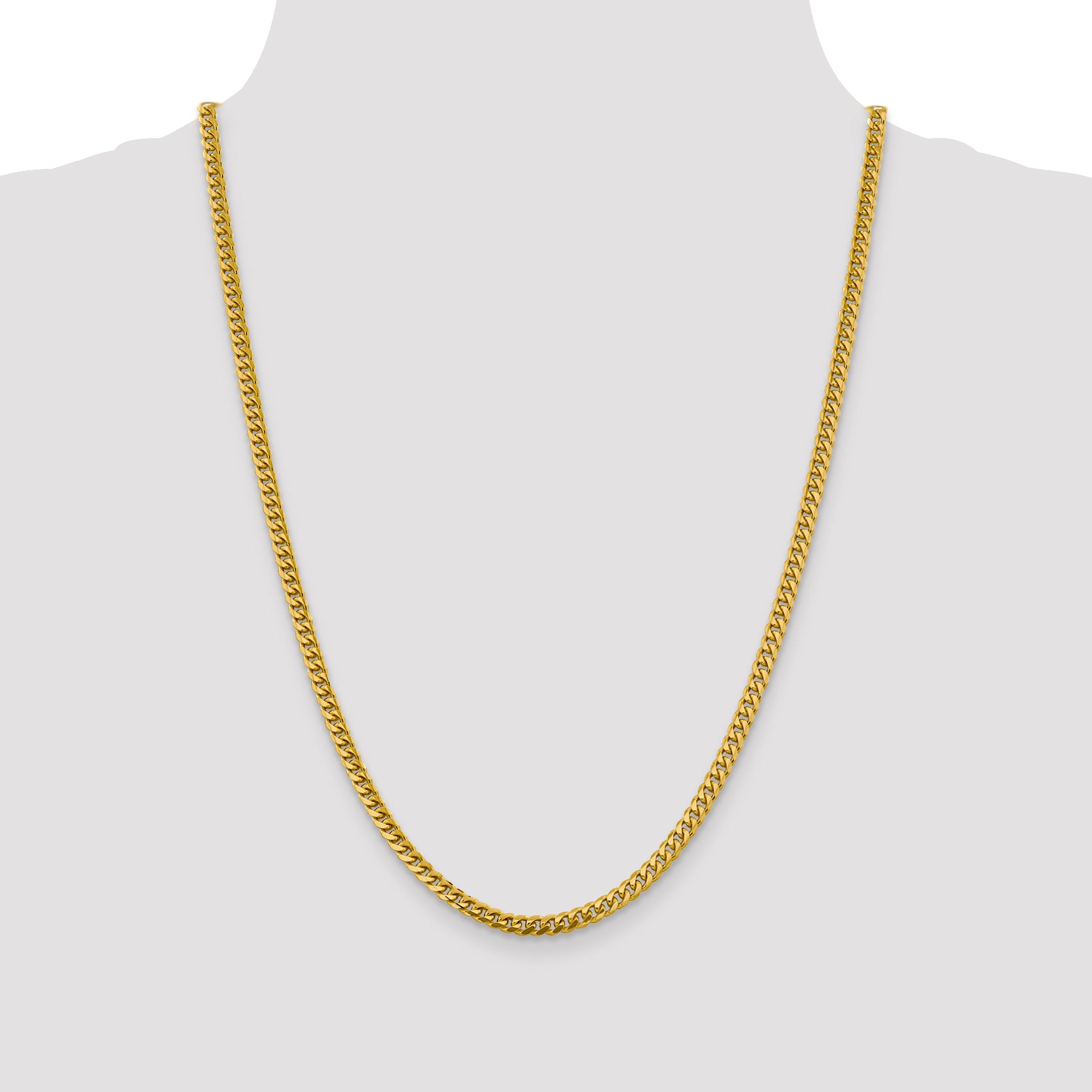 14k 4.25mm Solid Miami Cuban Chain