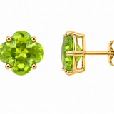 14k Yellow Gold Peridot Stud Earrings