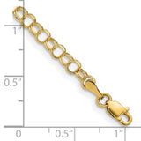 14KY Solid Double Link Charm Bracelet