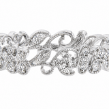 Estate 14k White Gold Diamond Floral Ring