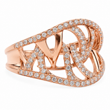 Estate 14k Rose Gold Diamond Fashion Ring