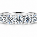 White Gold Straight Row Diamond Band
