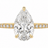 Pear Hidden Halo Engagement Ring