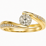 Estate 14k Yellow Gold Diamond Bypass Ring