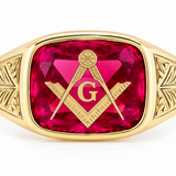 Estate 10k Yellow Gold Masonic Ring  5.6 dwt