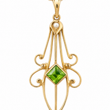 Estate 10k Yellow Gold Lavalier Necklace