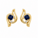 Estate 14k Yellow Gold Sapphire Stud Earrings