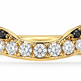 10 karat, yellow gold, black and white diamond band, .33 ct tw