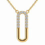 14k Yellow Gold 0.14ctw Diamond Open Link Necklace