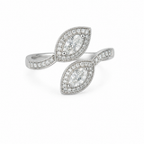 Estate 14k White Gold Marquise Diamond Bypass Rings