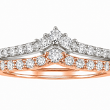 Estate 14k Two-Tone Diamond Chevron Ring