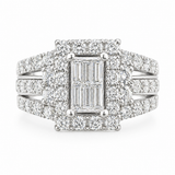 Estate 14k White Gold Diamond Statement Ring