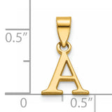 14KY Polished Block Letter A Initial Pendant