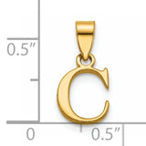 14KY Polished Block Letter C Initial Pendant
