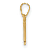 14K Polished Block Letter E Initial Pendant