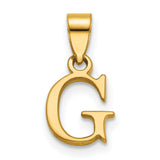 14K Polished Block Letter G Initial Pendant