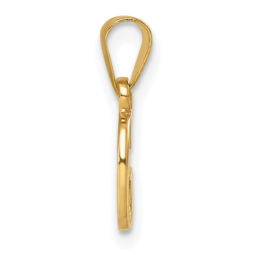 14K Polished Block Letter G Initial Pendant