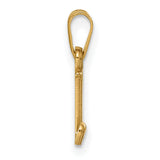 14K Polished Block Letter J Initial Pendant