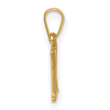 14K Polished Block Letter K Initial Pendant