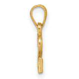 14K Polished Block Letter S Initial Pendant