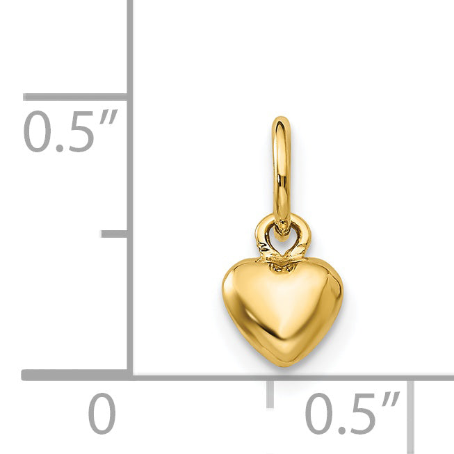 14K Polished 3-D Puffed Heart Charm