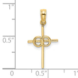 14K Polished Infinity Circles Cross Charm