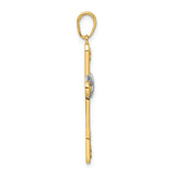 14K w/Rhodium D/C Cross & Infinity Pendant
