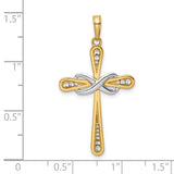 14K w/Rhodium D/C Cross & Infinity Pendant