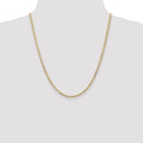 14k 3mm Open Concave Curb Chain