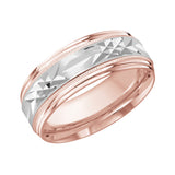 8mm Geometric Facet Wedding Band