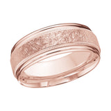 8mm 10K Rose Gold Scratch-Finish Wedding Band