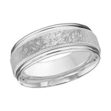 8mm 10K White Gold Scratch-Finish Wedding Band