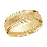 8mm 14K Yellow Gold Scratch-Finish Wedding Band