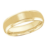 6mm 18K Yellow Gold Satin Beveled-Edge Wedding Band