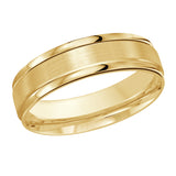 6mm 18K Yellow Gold Satin Raised-Edge Wedding Band