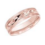 6mm Rose-Tone Faceted Pattern Wedding Band