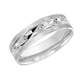 6mm Platinum Faceted Pattern Wedding Band